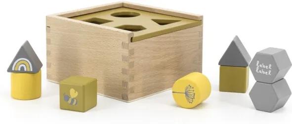 Shape Sorting Box - Ochre - Houten speelgoed