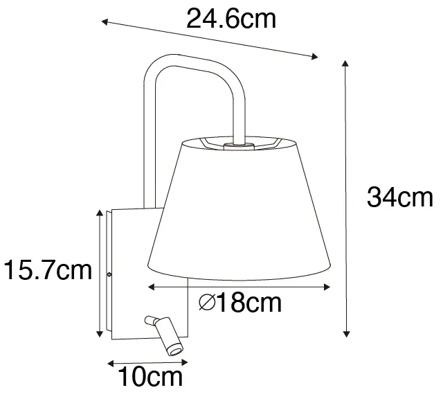LED Moderne wandlamp zwart en goud met leeslamp - Renier Modern E14 rond Binnenverlichting Lamp