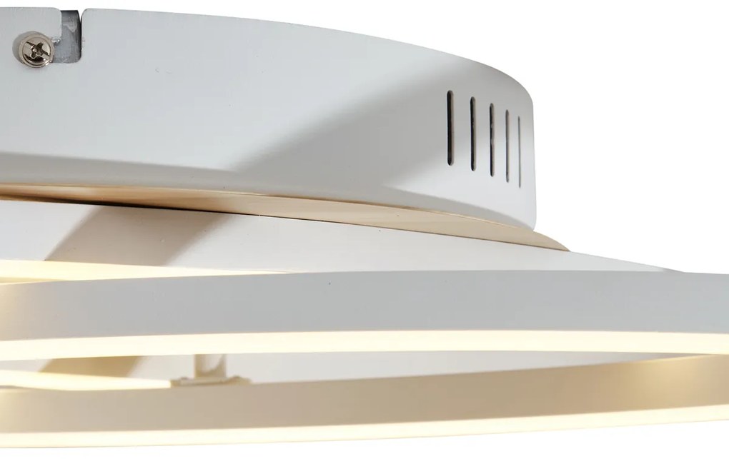 Plafondlamp wit met hout incl. LED 3-staps dimbaar 2-lichts - Kane Modern rond Binnenverlichting Lamp