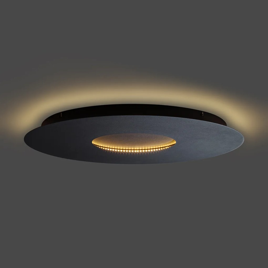 Moderne plafondlamp zwart 60cm incl. LED 3-staps dimbaar - Morning