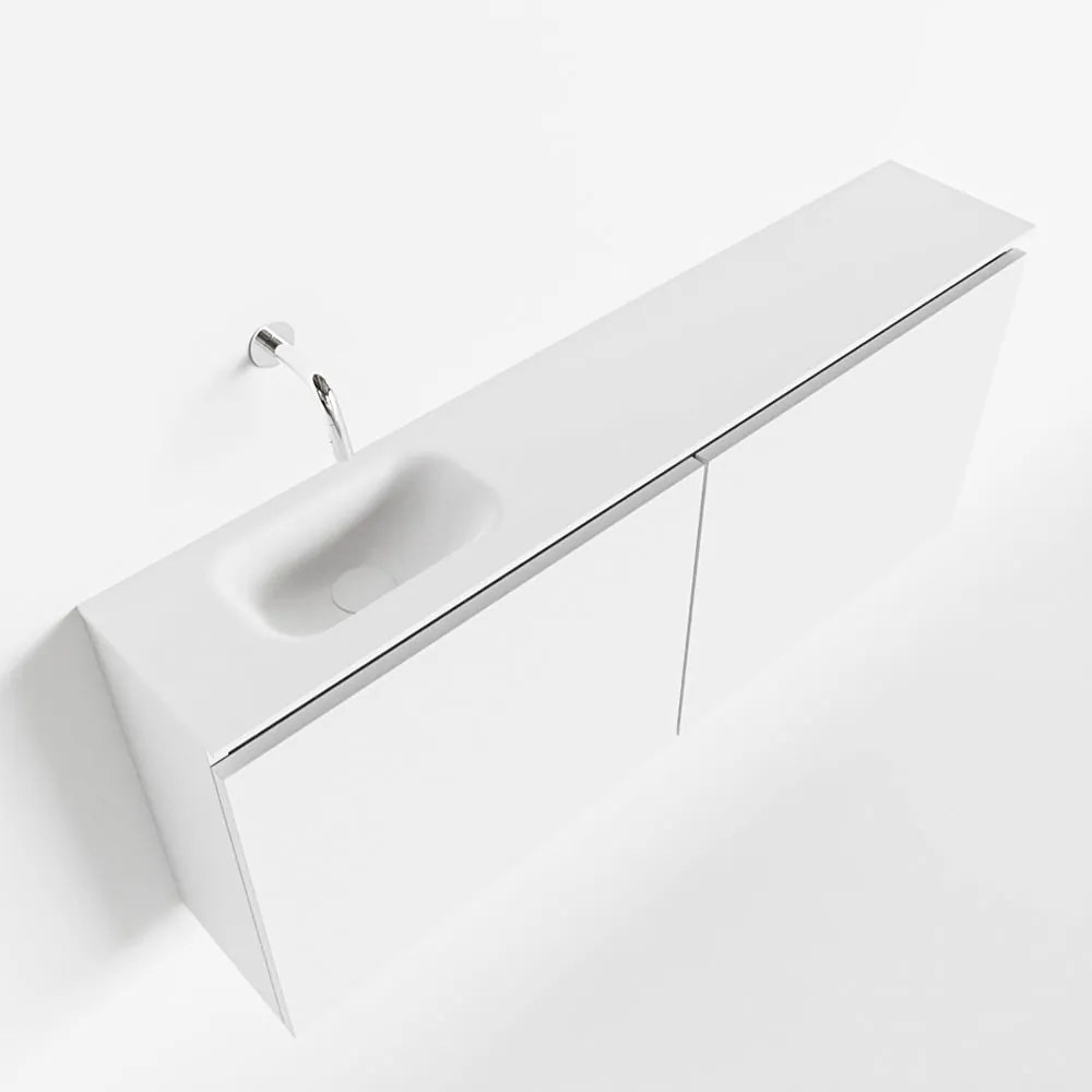 Mondiaz Ture 120cm toiletmeubel talc met wastafel talc links geen kraangat