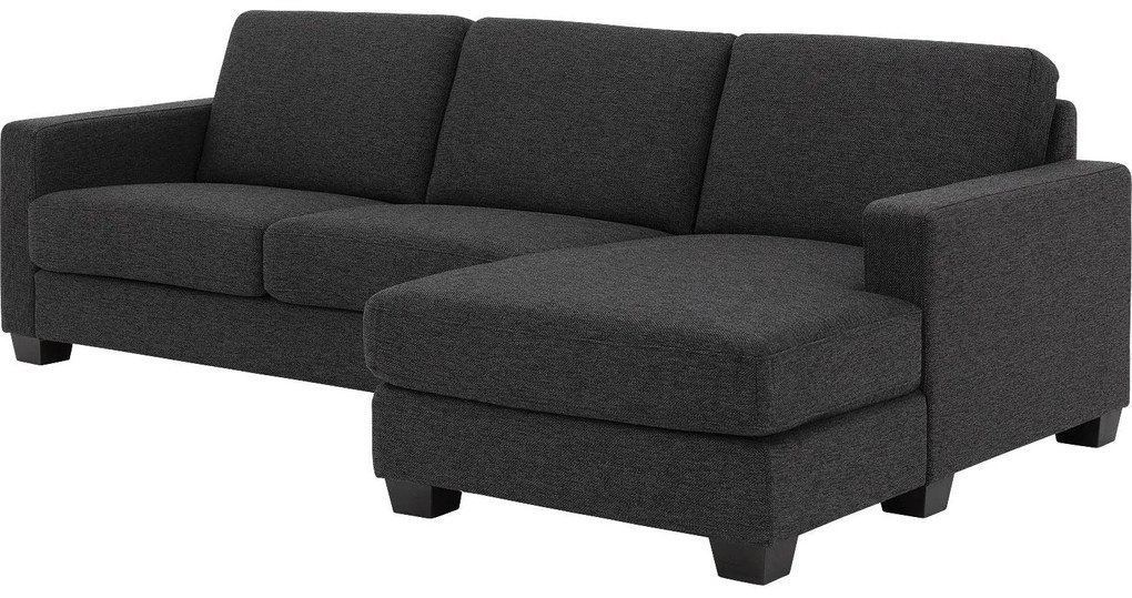 Goossens Hoekbank N-joy Divana Met Chaise Longue grijs, stof, stijlvol landelijk