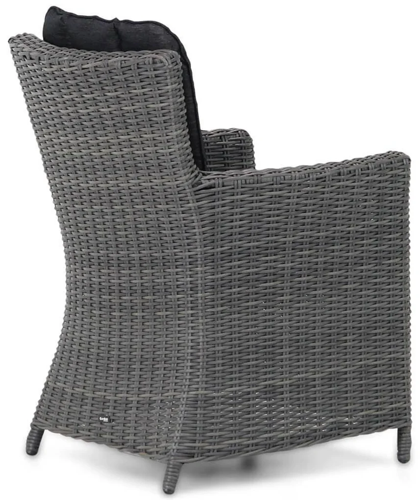 Tuinset Ronde Tuintafel 4 personen 120 cm Wicker Zwart Garden Collections Venerdi/Buckingham