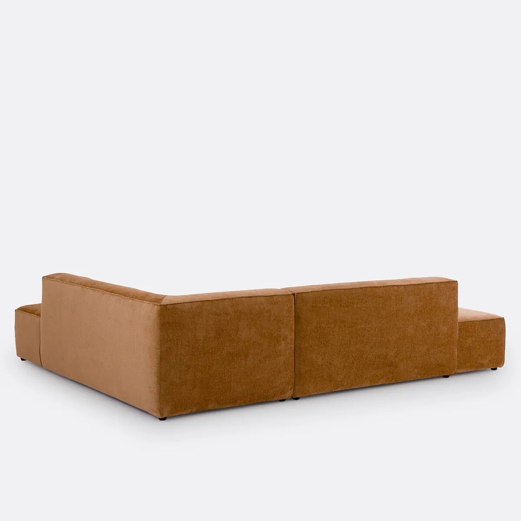 Hoekbank links of rechts, omvormbaar, fluweel met structuur, Ginosa