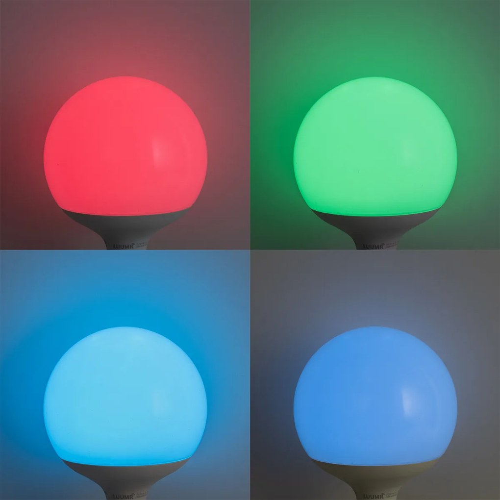 Set van 5 Smart E27 LED lampen G120 mat RGBW 9W 806 lm 2700-6500K