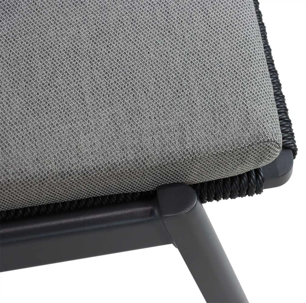 Coco Ralph Ligbed Verstelbaar Aluminium/wicker Grijs