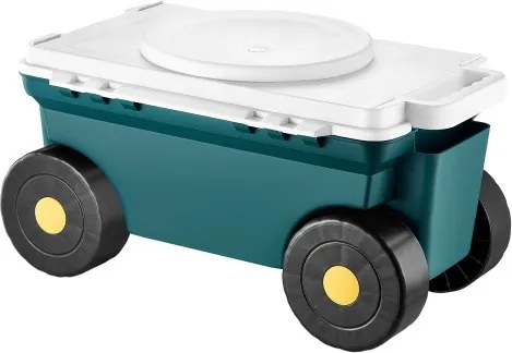 VEVOR Mobiele Tuinstoel 520 x 310 x 280 mm, Zitplaatswagen, 2-in-1 Tuinwagen, Rolstoel, Draagvermogen tot 123 kg, Tuinhulp, Tuinkruk met opbergruimte voor wieden en planten in de tuin