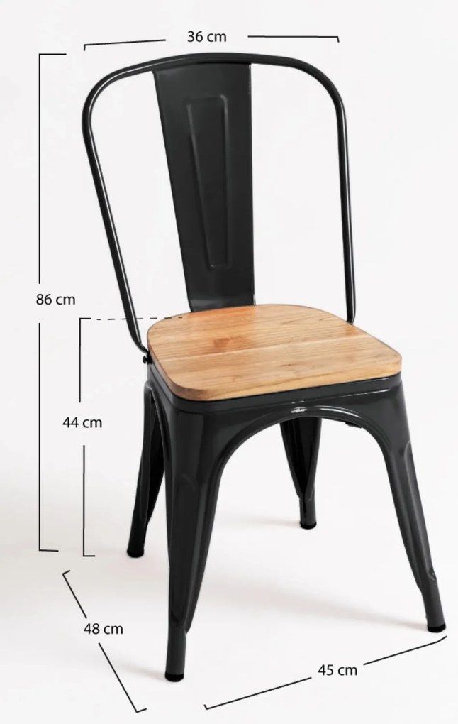 Pakket 4 Stoelen Torix Natuurlijk Hout