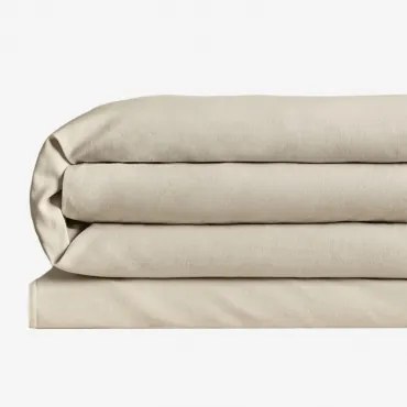 Sorana Linnen Dekbedovertrek 160g/m² Beige - Semoline & Bed 135/140cm (220 X 220 Cm) - Sklum