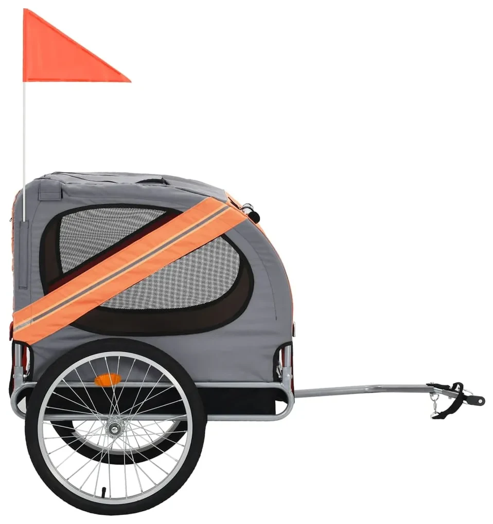 vidaXL Hondenfietskar oranje en grijs