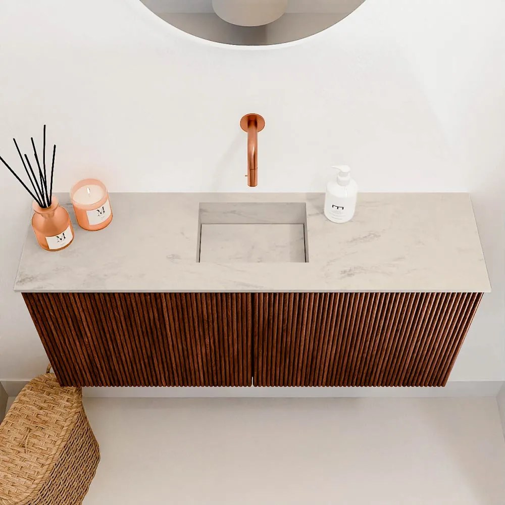 Mondiaz Joya DLux 90cm toiletmeubel ruby met wastafel faye midden zonder kraangat opalo
