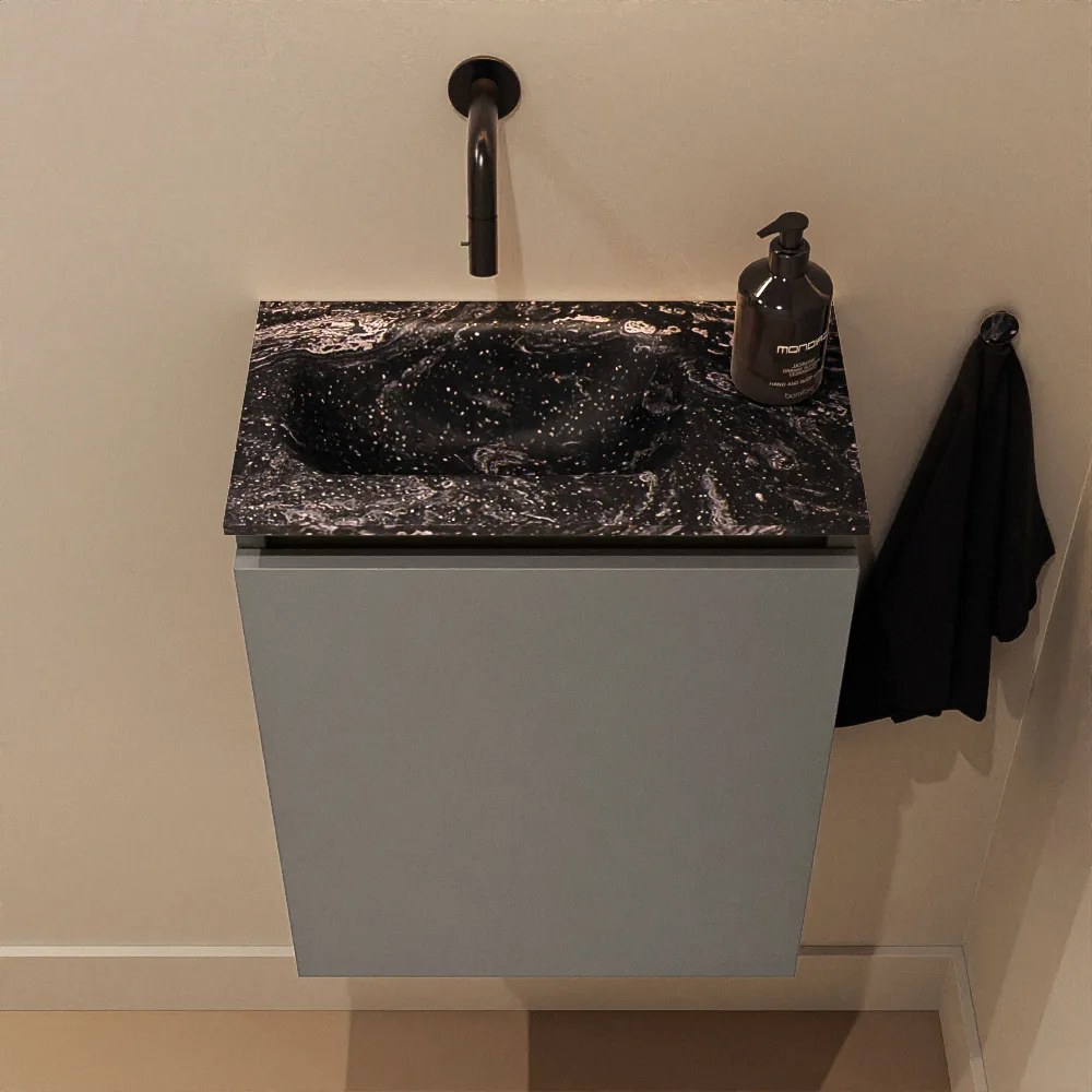 Mondiaz Ture DLux toiletmeubel 40cm smoke met wastafel lava links zonder kraangat