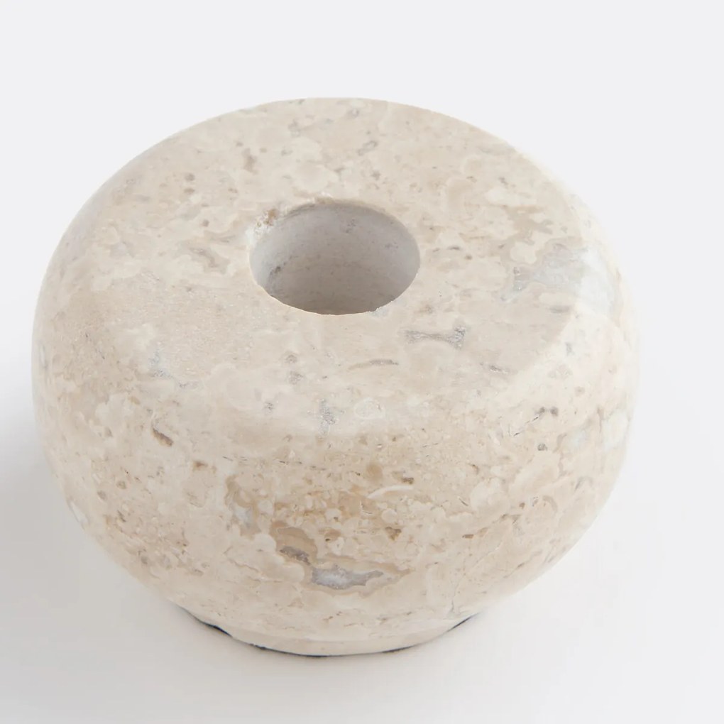 Kandelaar in travertijn H5 cm, Ghama