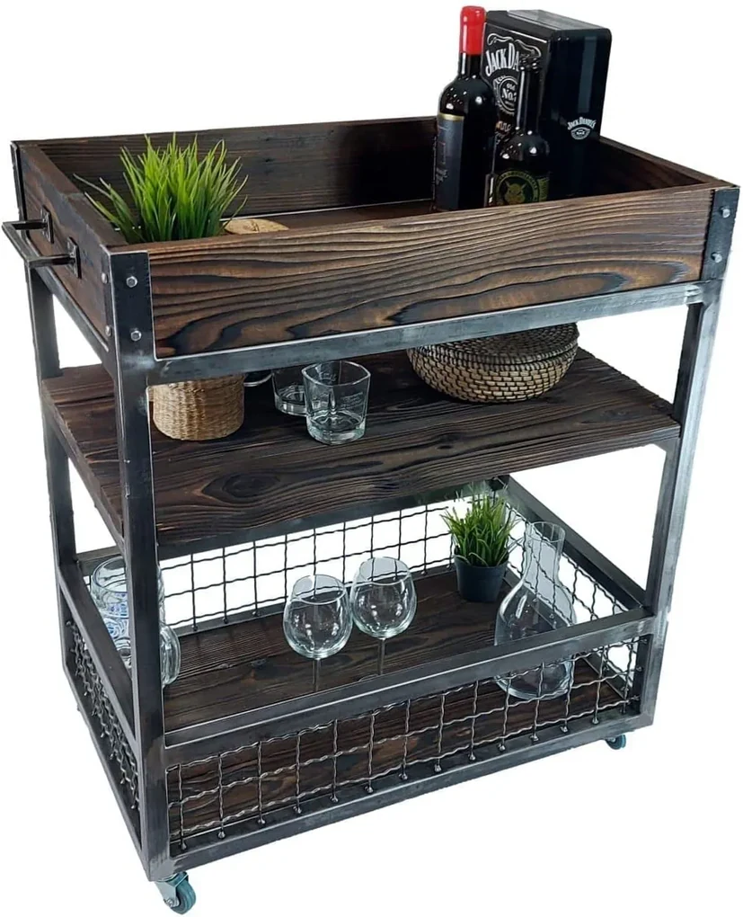 CHYRKA® Serveerwagen TRUSKAWETZ trolley keukenwagen keukenwagen keukenwagen naturel