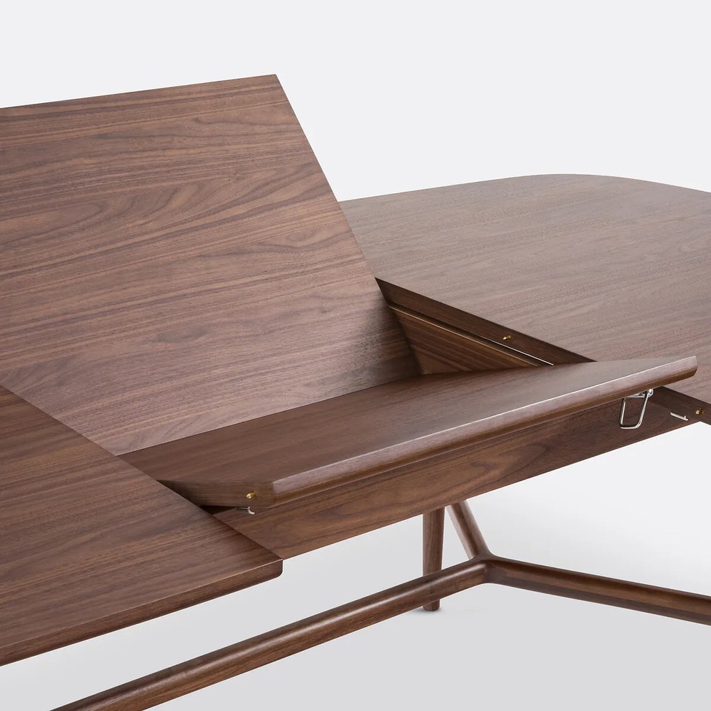 Uitschuifbare eettafel, walnoot en fineer, 6 tot 8 couverts, YVAN