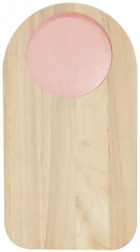 Snijplank Sade 27,2 x 15 cm hout naturel/roze
