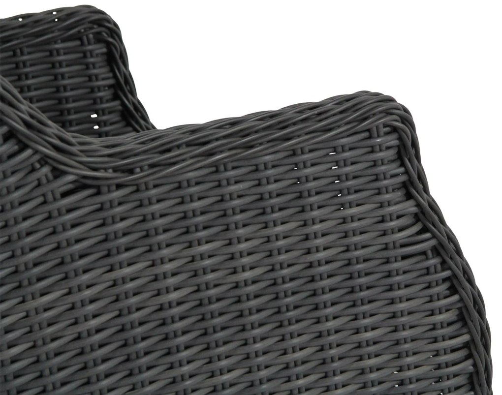 Tuinset 4 personen 180 cm Wicker Zwart Garden Collections Buckingham/Cardiff