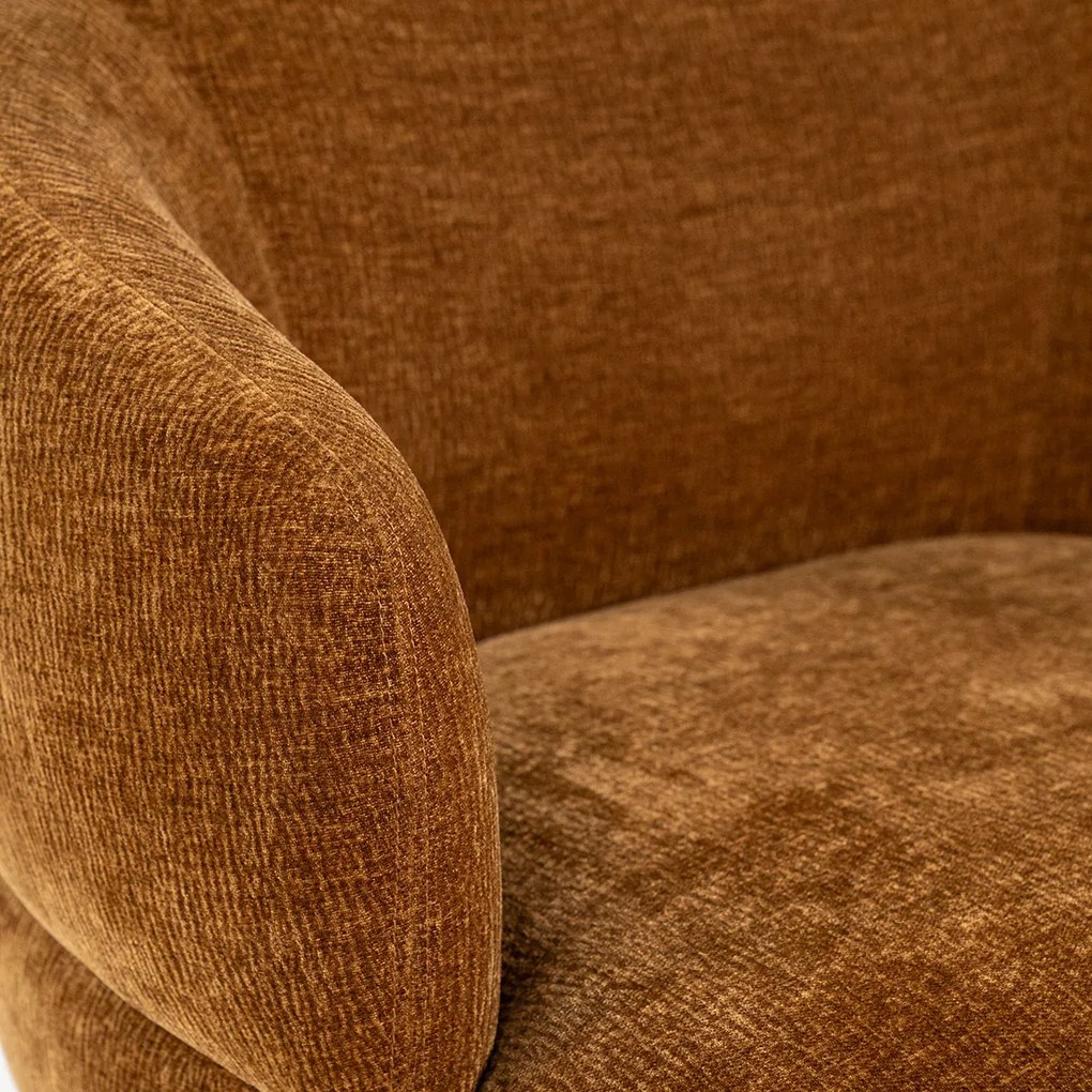 Zachte Fauteuil Met Ronde Rug Mosterd