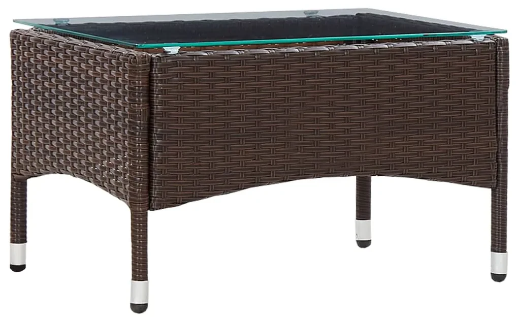 vidaXL Salontafel 60x40x36 cm poly rattan bruin