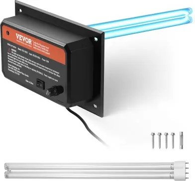 VEVOR HVAC-luchtreiniger voor het hele huis, 36W 254nm UVC-licht in kanaal voor airconditionerkanalen, luchtwasser met 1 reservelamp, HVAC UV-lampen, luchtreiniger voor airconditioners