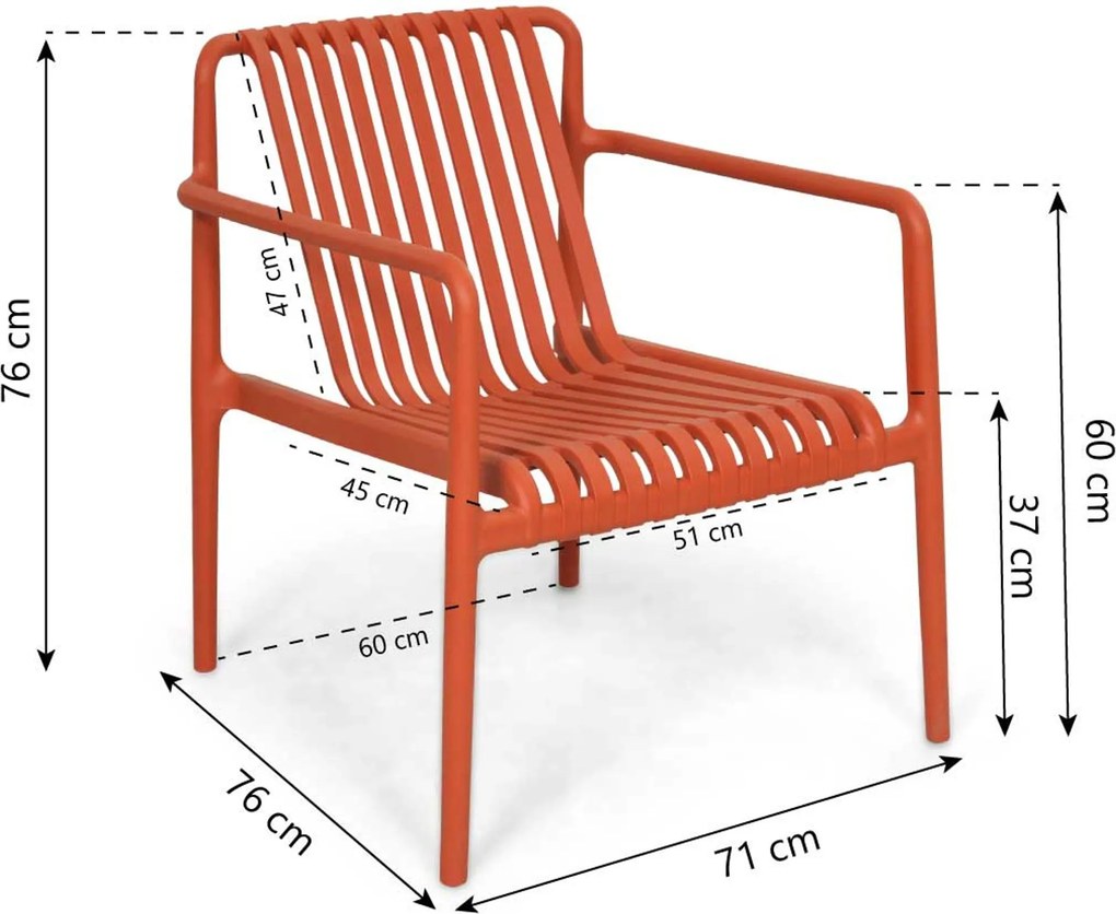 Bistroset 2 personen Kunststof Oranje Domani Furniture Alba