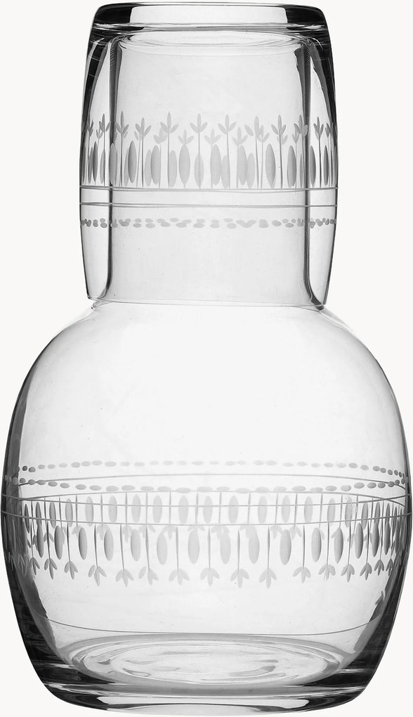 Mondgeblazen kristallen karaf Ovals met tumbler