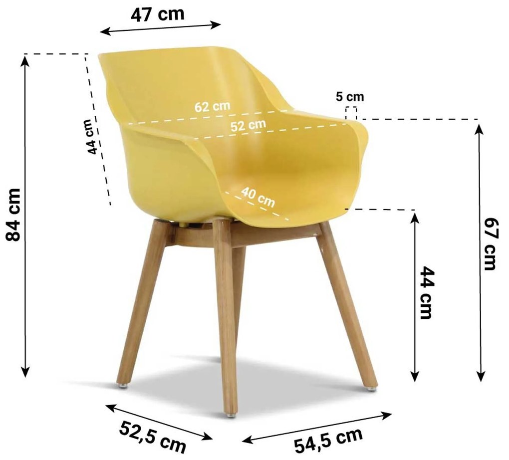 Tuinset 4 personen 180 cm Kunststof Geel Hartman Sophie