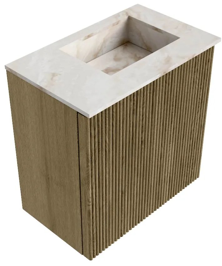 Mondiaz Joya DLux 40cm toiletmeubel dusk met wastafel faye rechts zonder kraangat frappe