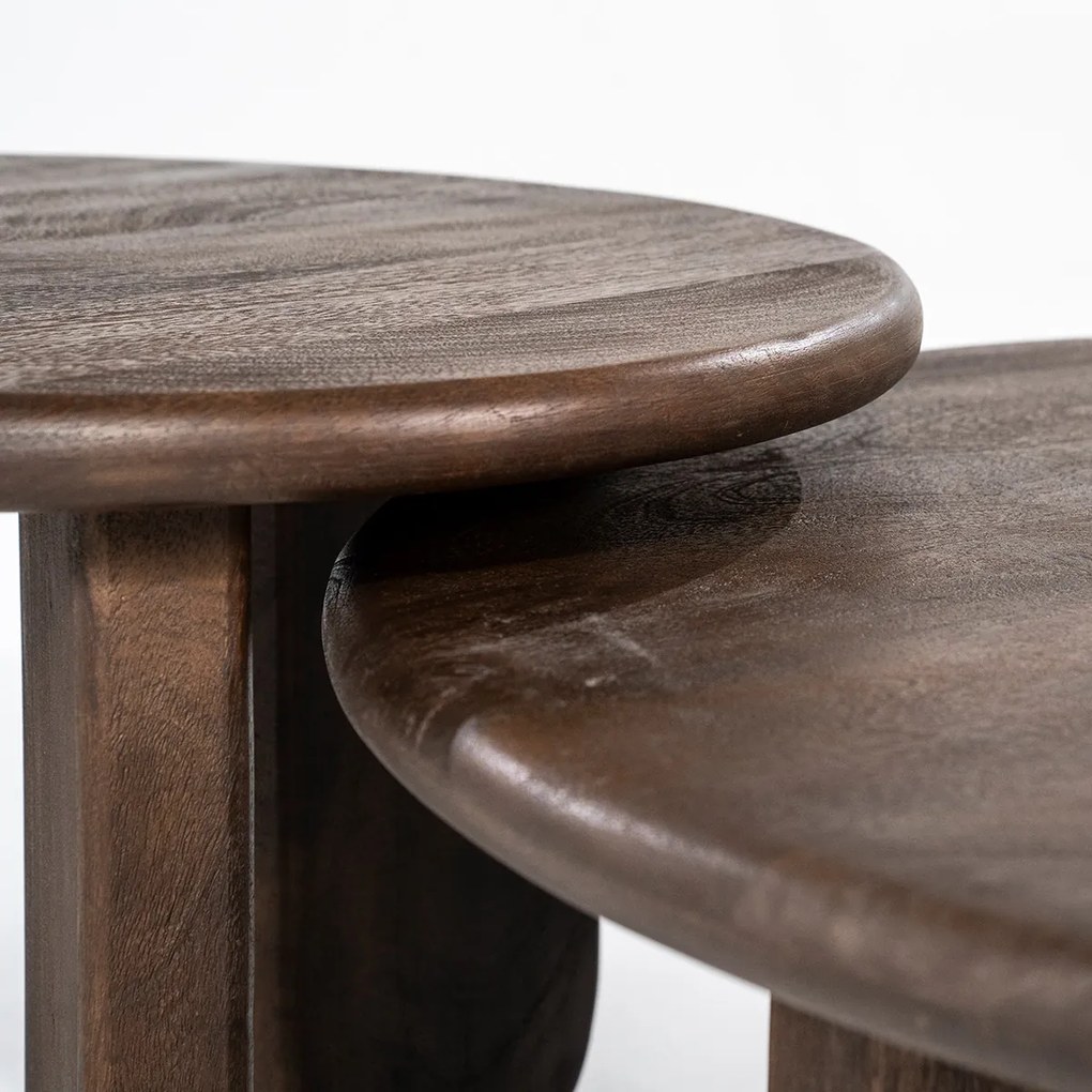 By-Boo Odin Grote Salontafel Rond Bruin Hout - 100 X 100cm.