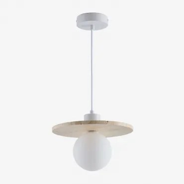 Hanglamp Ø25 Cm Van Travertijn Met Glazen Bol Davise Travertijn - Sklum