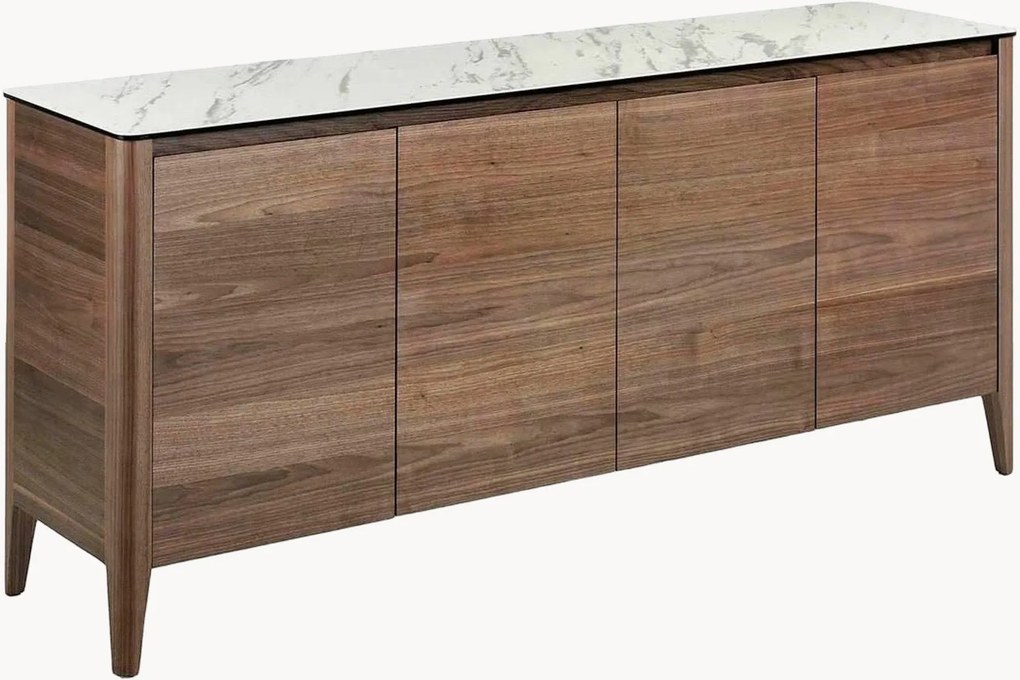 Houten dressoir Vesuvio met marmerlook blad