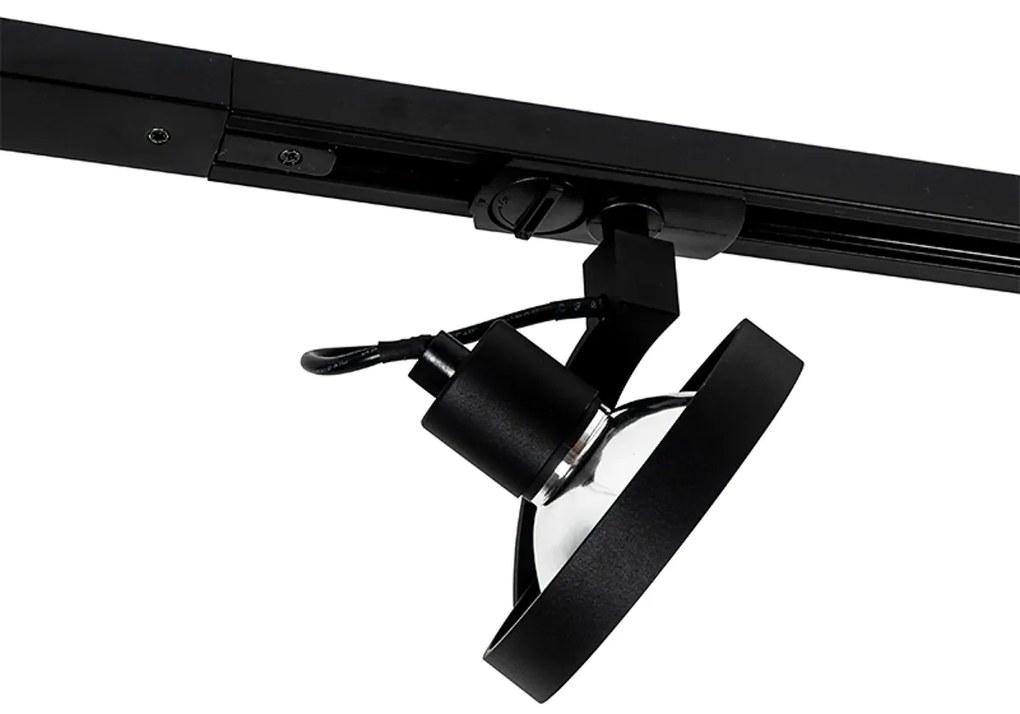 Modern railsysteem met 5 spots zwart 1-fase  - Iconic Go