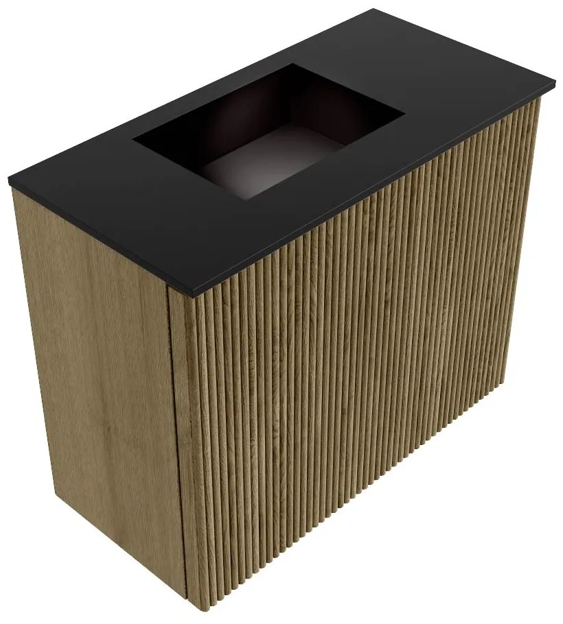 Mondiaz Joya 50cm toiletmeubel dusk met wastafel faye links zonder kraangat urban