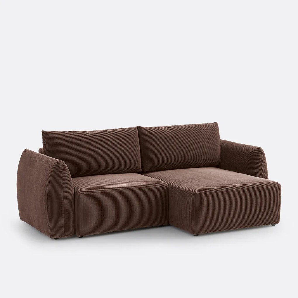 Corduroy hoekslaapbank met koffer, EDITH