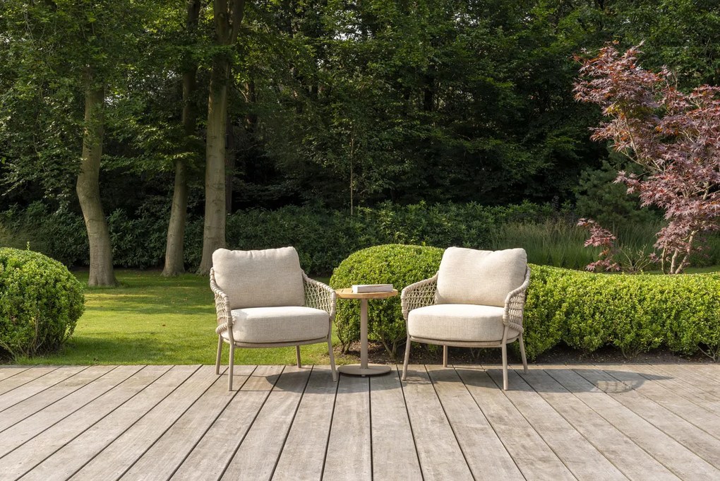 4 Seasons Outdoor Sardinia bistro set latte met Volta tafel  Loungeset    beige weerbestendig