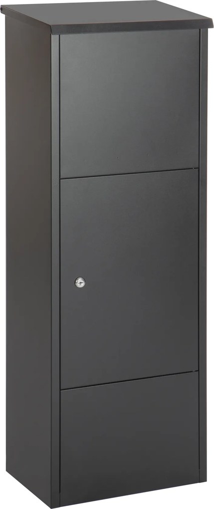 Practo Garden bremen mat zwart mat zwart - Vrijstaande pakketbrievenbus - 25x38x106cm - RAL 9017 MAT