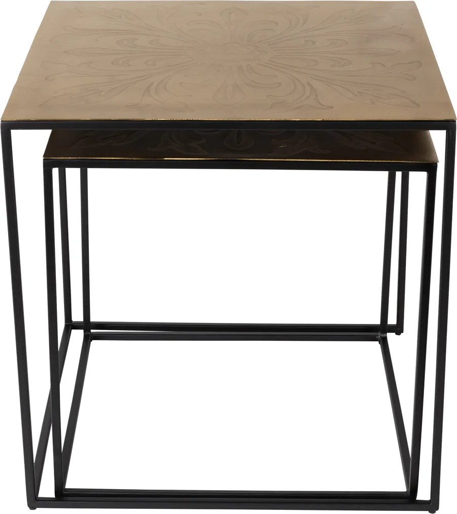 Dutchbone Saffra Vierkante Messing Nesttafels