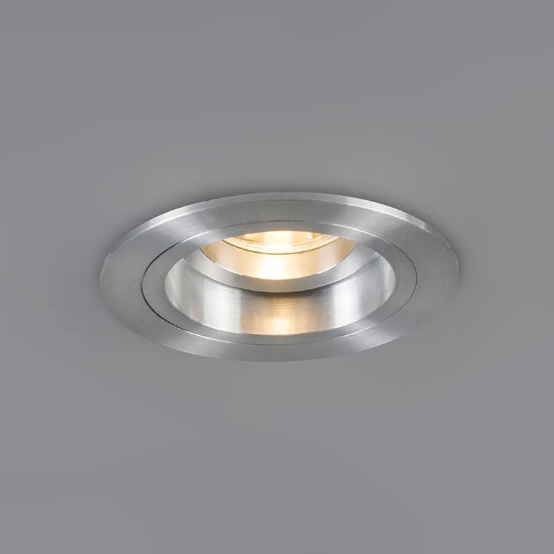 Set van 6 Inbouwspot rond aluminium draai- en kantelbaar - Chuck GU10 Binnenverlichting Lamp