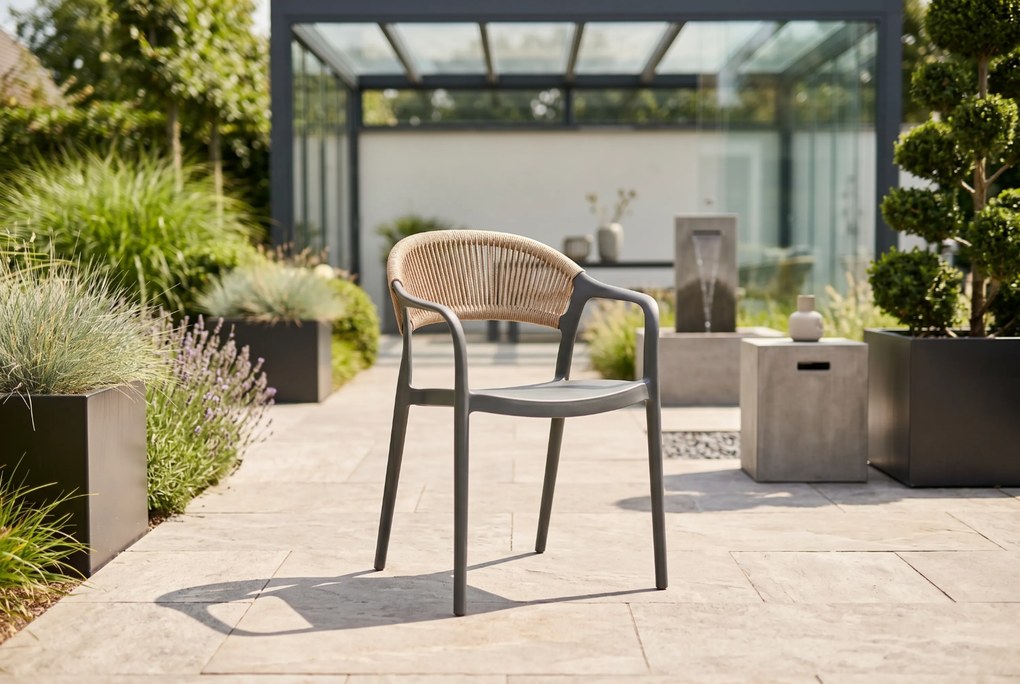 Tuinset 4 personen 180 cm Kunststof Grijs Domani Furniture Toscano/Camila