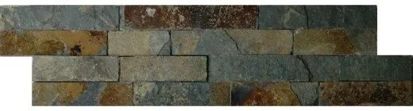 Kerabo Wandtegel Schiste flatface stonepanel rusty slate 15x60x1/2 cm Natuursteenlook Breukruw Multi SW0732310