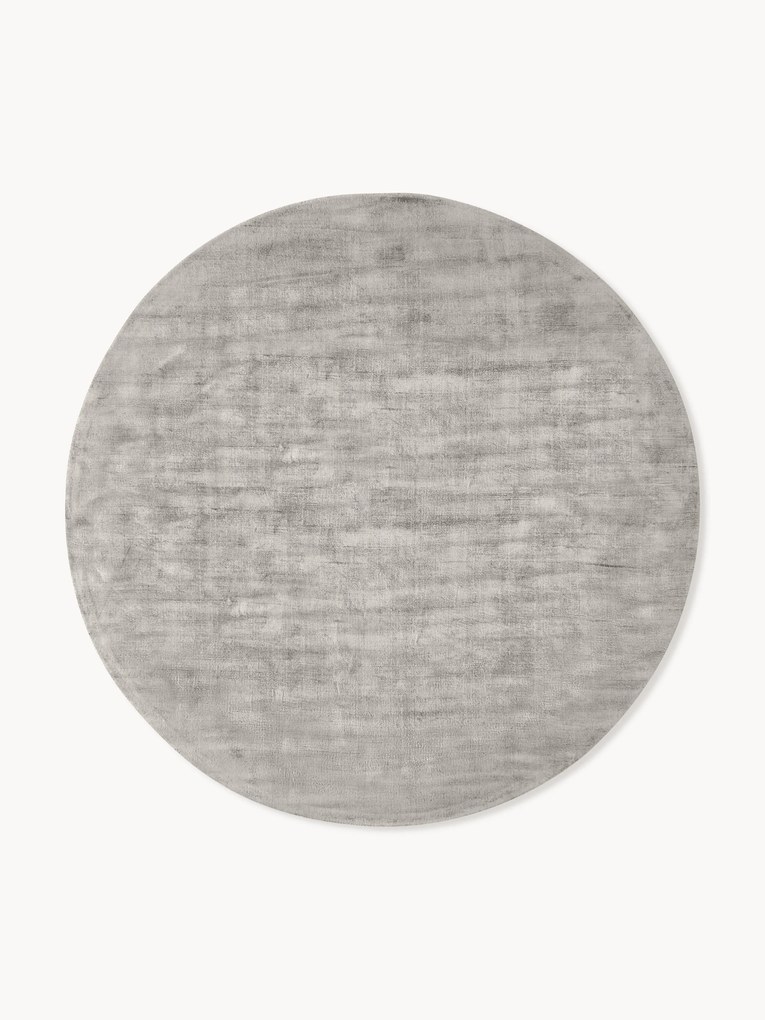 Rond handgeweven viscose vloerkleed Jane