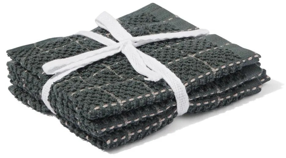HEMA Vaatdoekjes 30x30 Katoen Groen Ruit - 3 Stuks (multi)