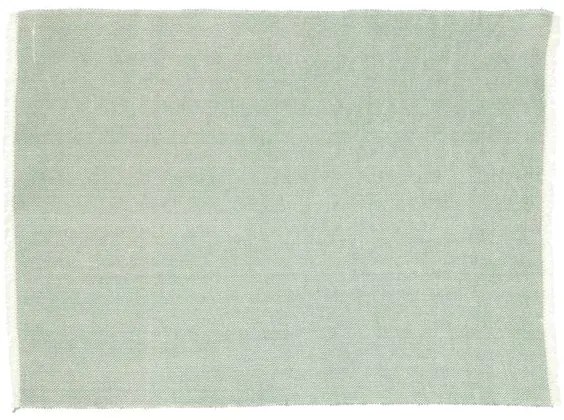 Placemat franjes, GOTS bio-katoen, groengrijs, 35 x 50 cm
