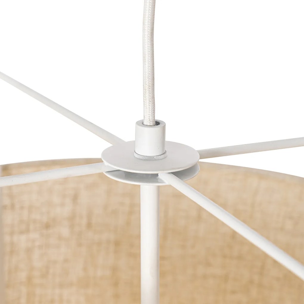 Design hanglamp wit met beige kap - Rich