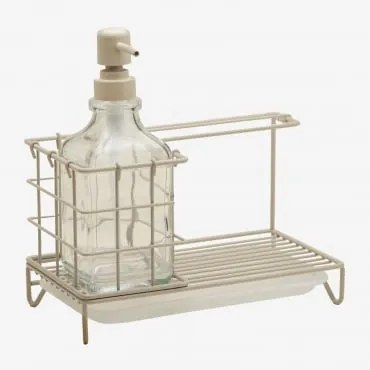 Keukenzeepdispenser Van Ijzer En Glas Darcei Tapioca Beige - Sklum