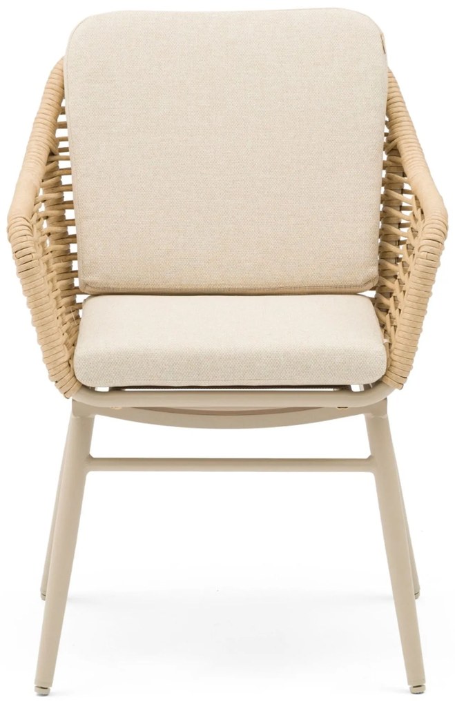 Tuinset Ronde Tuintafel 6 personen 180 cm Aluminium/wicker Taupe Coco Antoni/Fungo