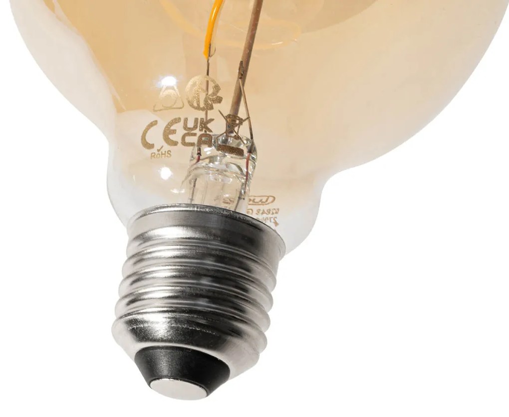 Set van 5 E27 dimbare LED spiraal filament G95 4W 270 lm 2700K