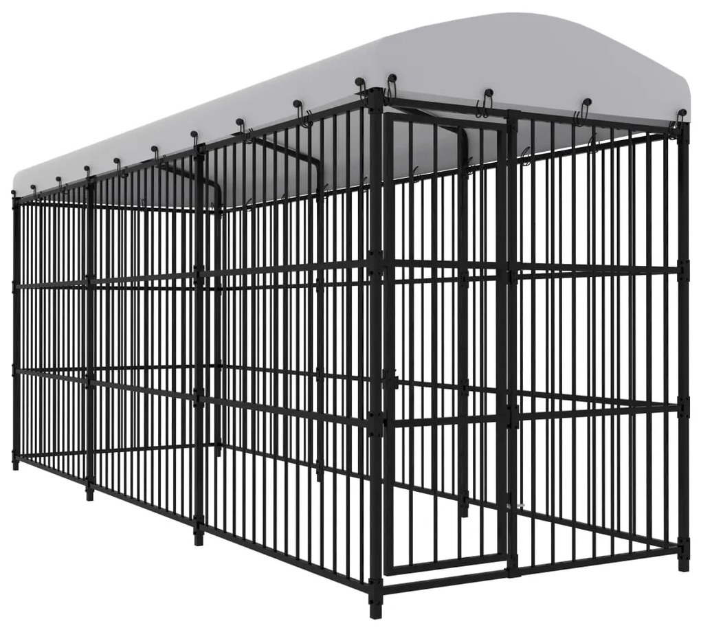 vidaXL Hondenkennel voor buiten met dak 450x150x210 cm