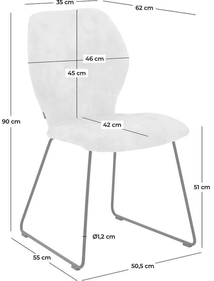 Goossens Eetkamerstoel Hera bruin stof leuning, modern design