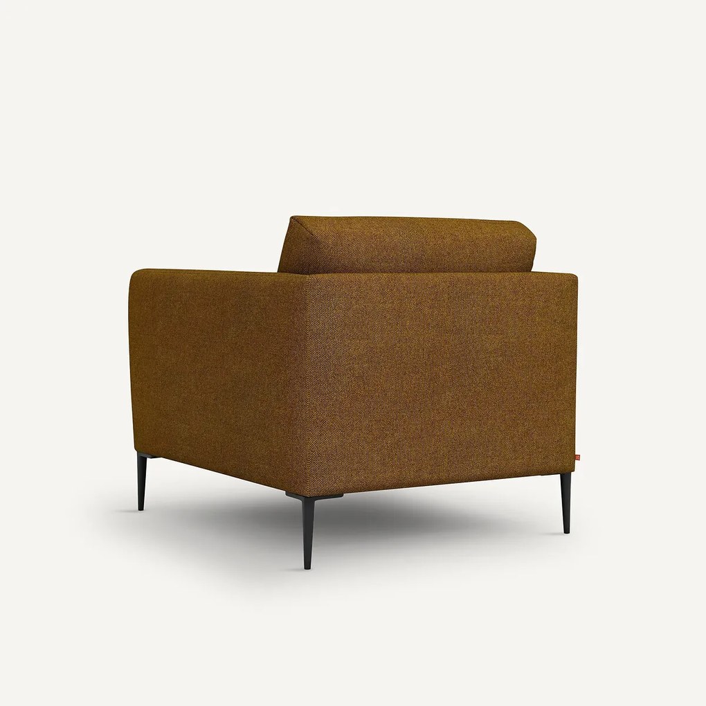Fauteuil in gemêleerde gevlochten stof, Oscar, ontwerp Emmanuel Gallina